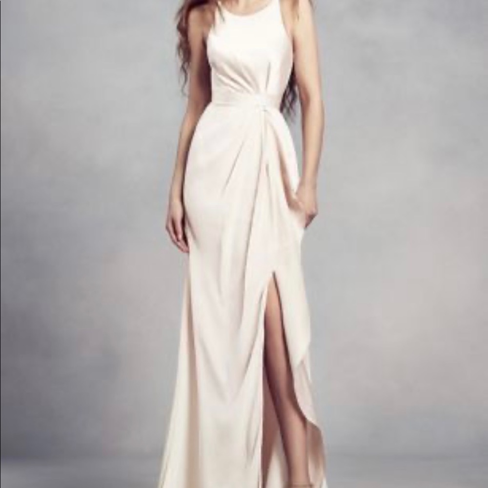 Charmeuse and Chiffon  Dress with Ruffle. Formal dress!